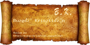 Buzgó Krisztián névjegykártya